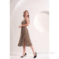 Slip Midi-Kleid mit Leopardenmuster